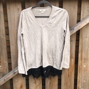 Beige and black lace top